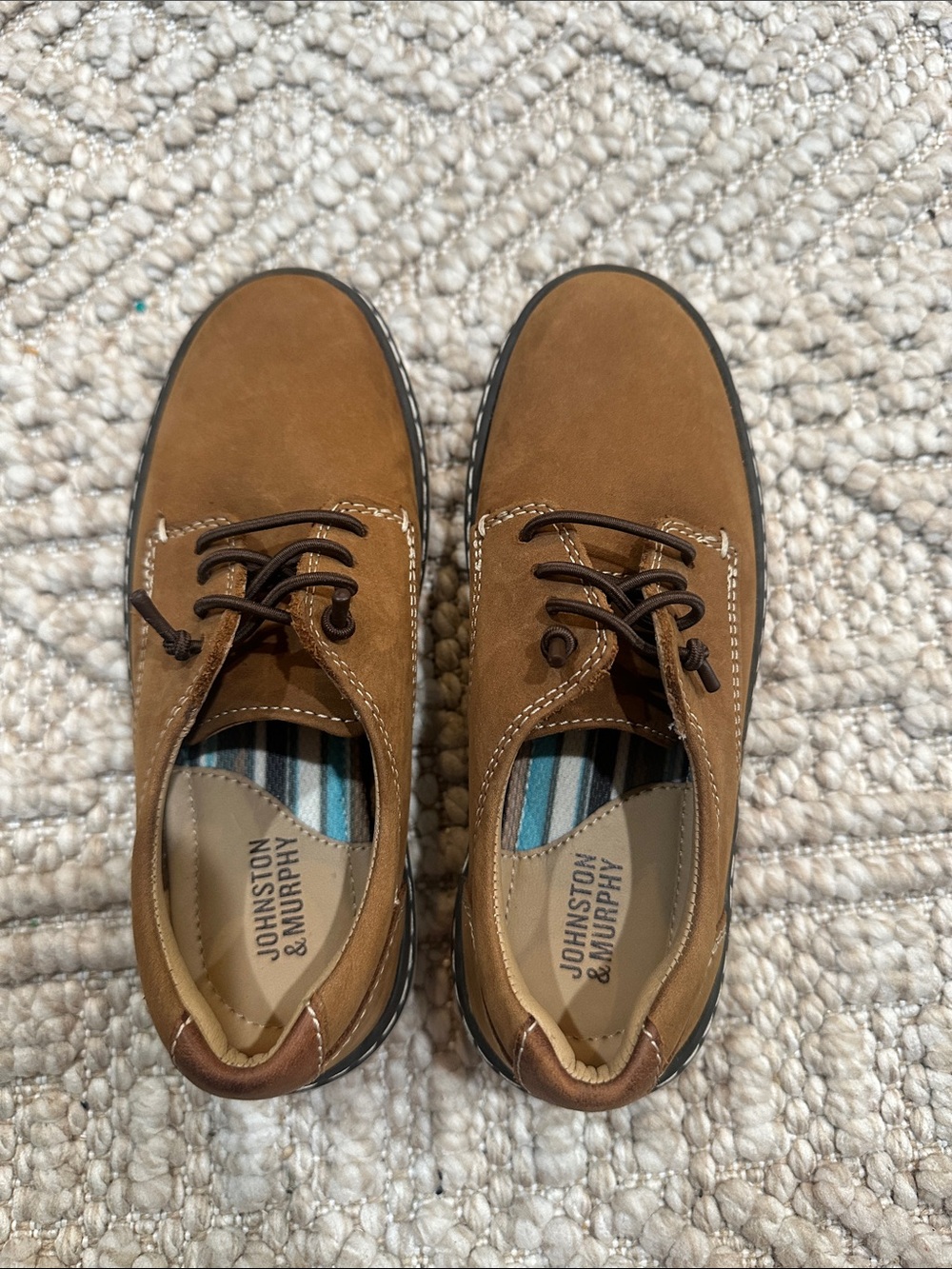 Johnston & Murphy Boys Brown Suede Boat Shoes
